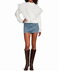 GB Mesh Tulle Cable Knit Sweater