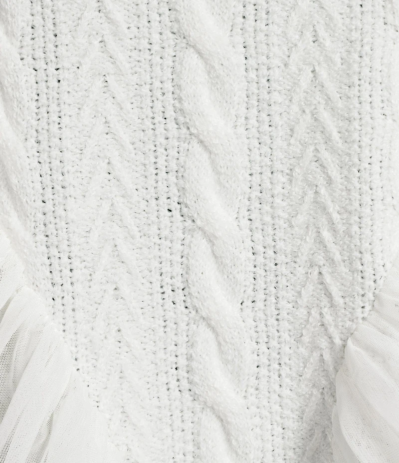 GB Mesh Tulle Cable Knit Sweater