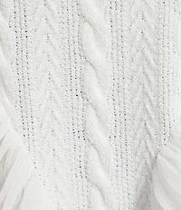 GB Mesh Tulle Cable Knit Sweater