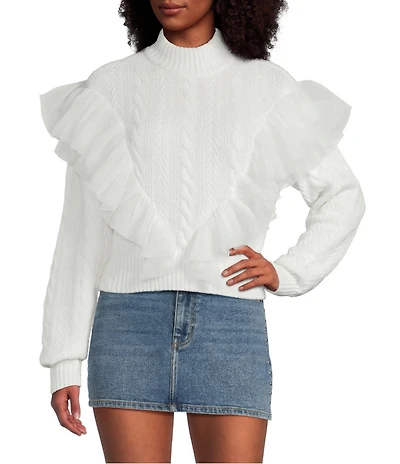 GB Mesh Tulle Cable Knit Sweater