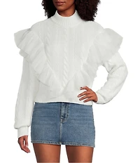 GB Mesh Tulle Cable Knit Sweater