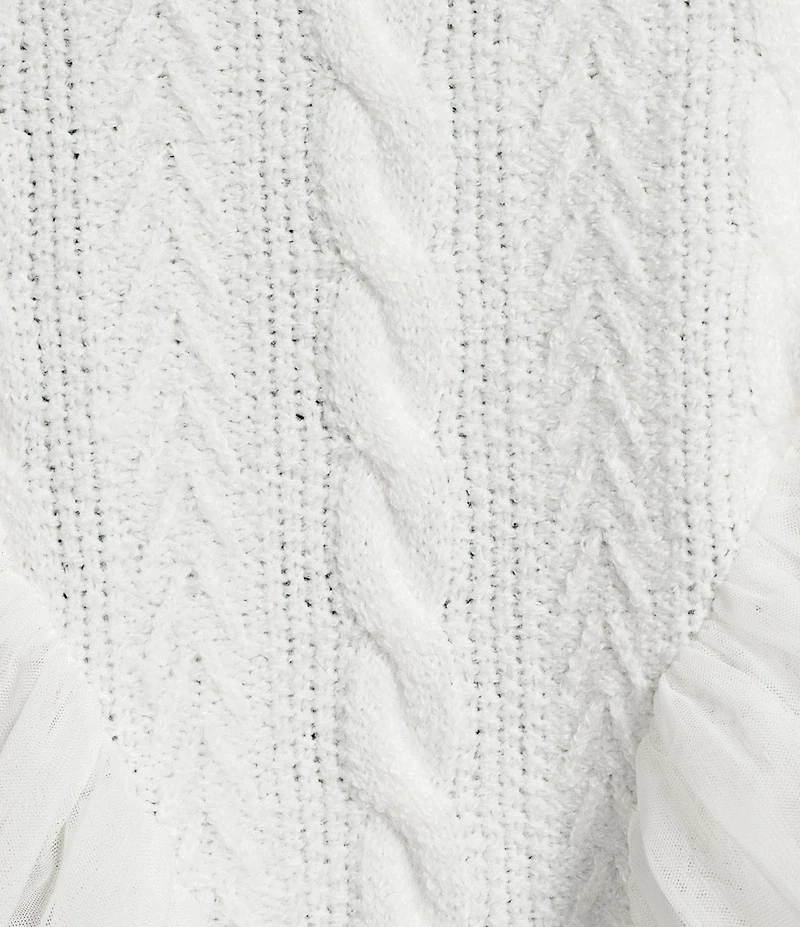 GB Mesh Tulle Cable Knit Sweater