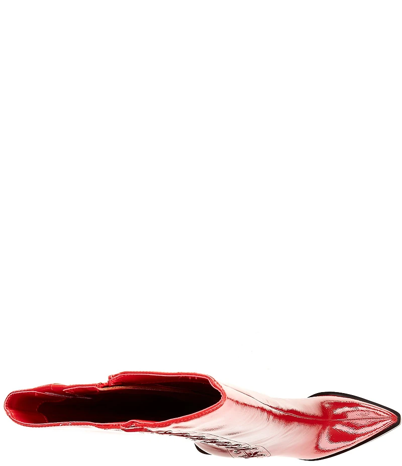 GB Mic-Drop Patent Lace-Up Detail Stiletto Boots