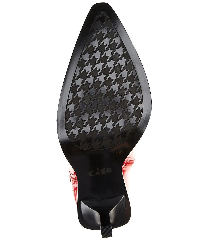 GB Mic-Drop Patent Lace-Up Detail Stiletto Boots