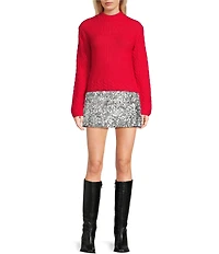 GB Mock Neck Cable Knit Sweater