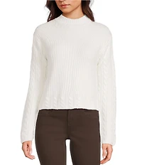 GB Mock Neck Cable Knit Sweater