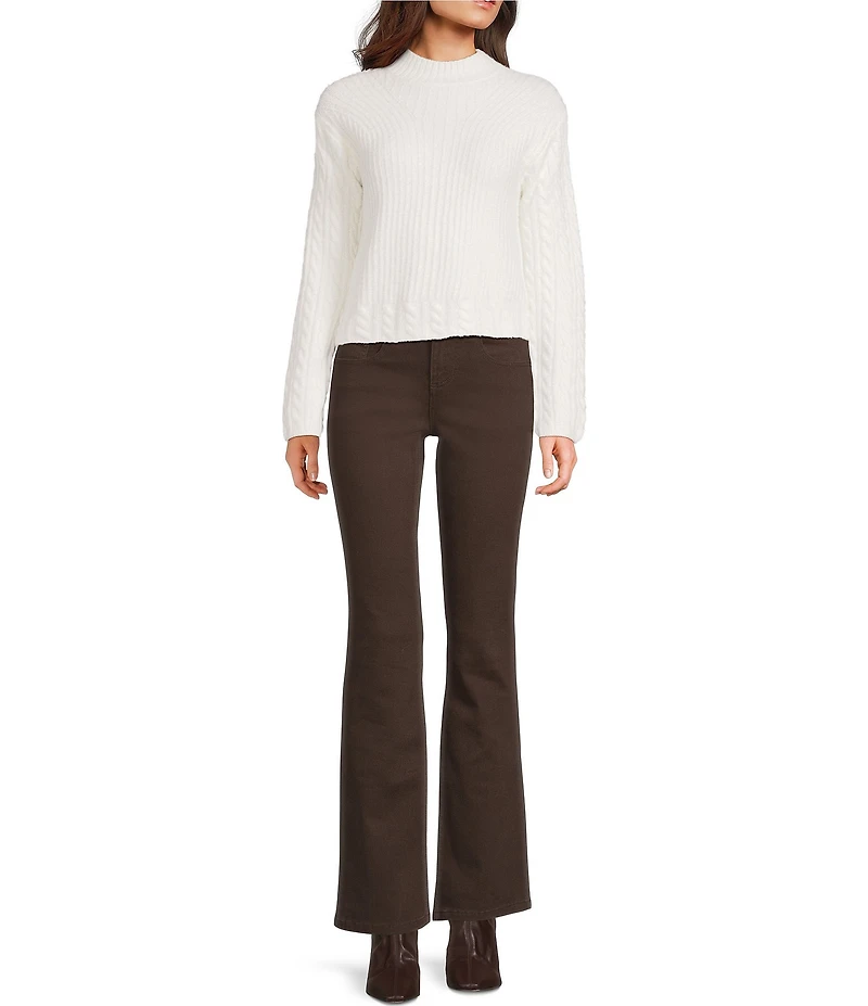 GB Mock Neck Cable Knit Sweater