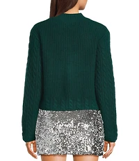 GB Mock Neck Cable Knit Sweater