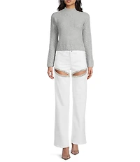 GB Mock Neck Cable Knit Sweater