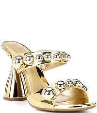 GB News-Flash Metallic Ornament Dress Slide Sandals