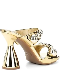GB News-Flash Metallic Ornament Dress Slide Sandals