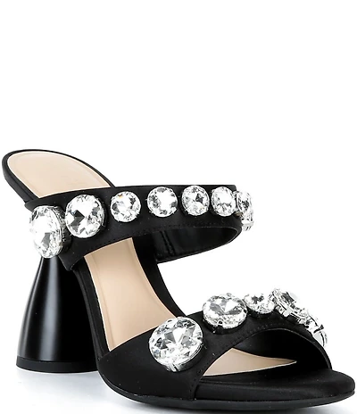 GB News-Flash Satin Jewel Ornament Dress Slide Sandals