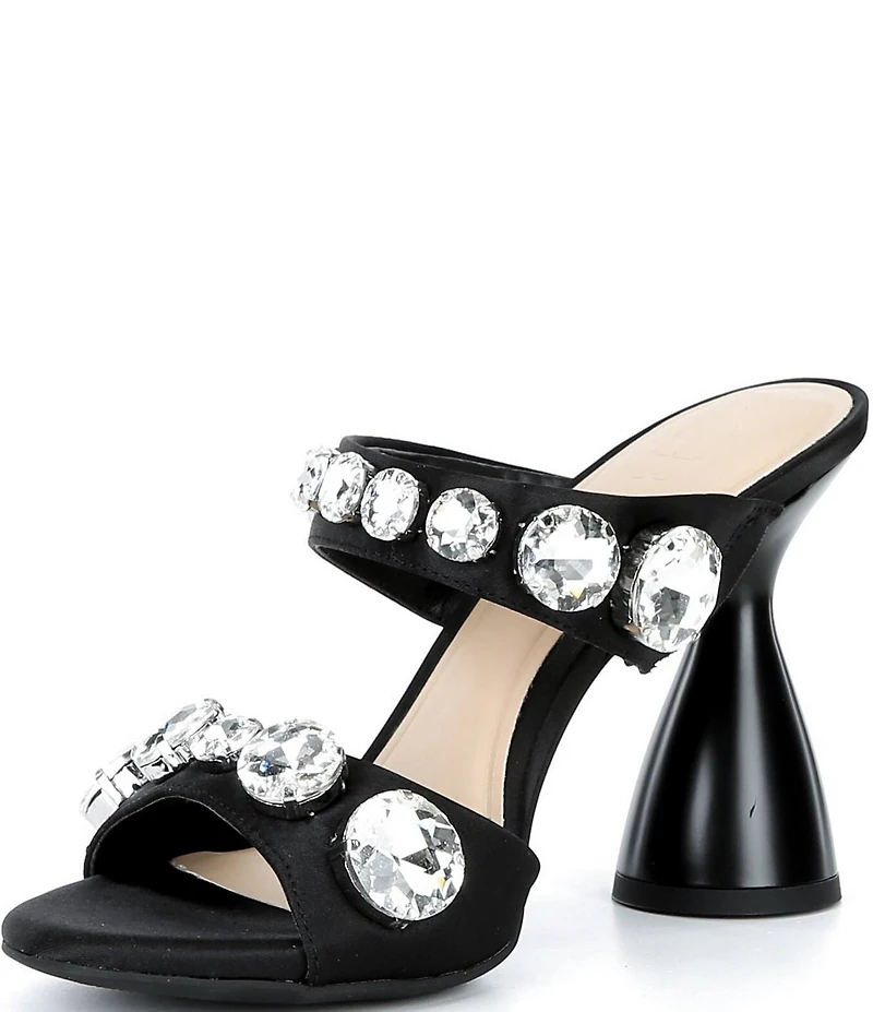 GB News-Flash Satin Jewel Ornament Dress Slide Sandals