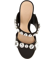 GB News-Flash Satin Jewel Ornament Dress Slide Sandals