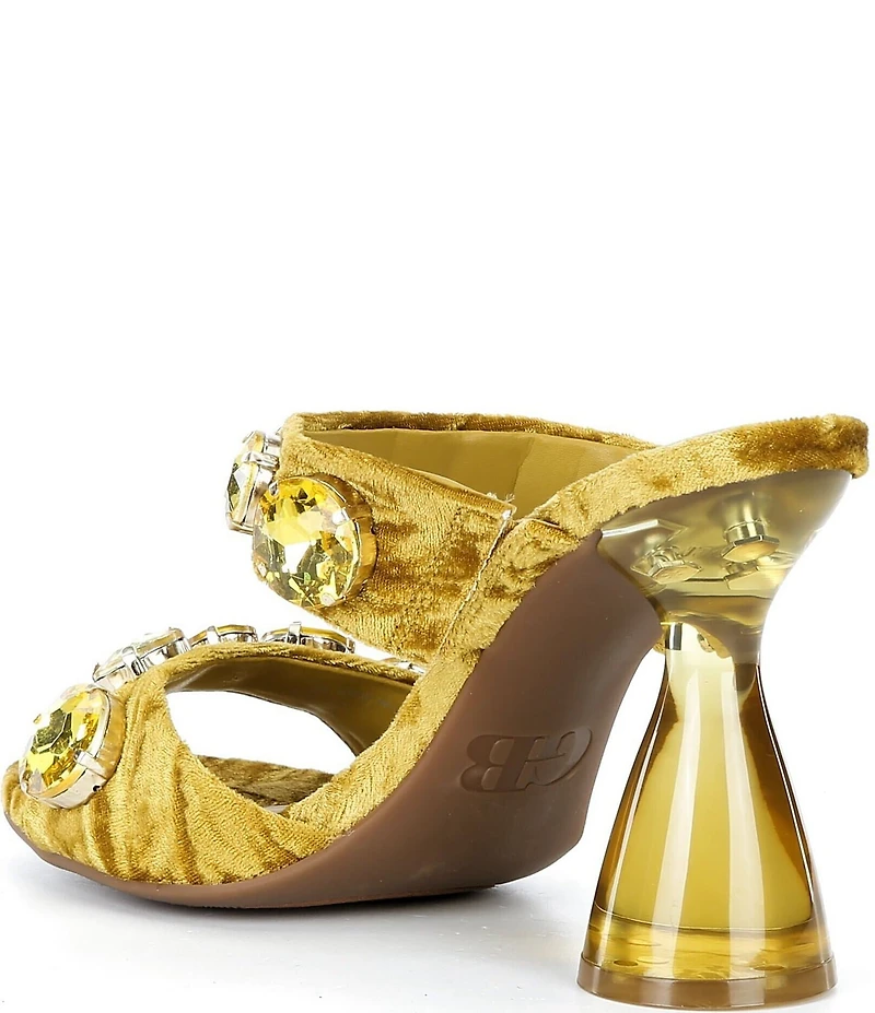 GB News-Flash Velvet Jewel Ornament Dress Slide Sandals