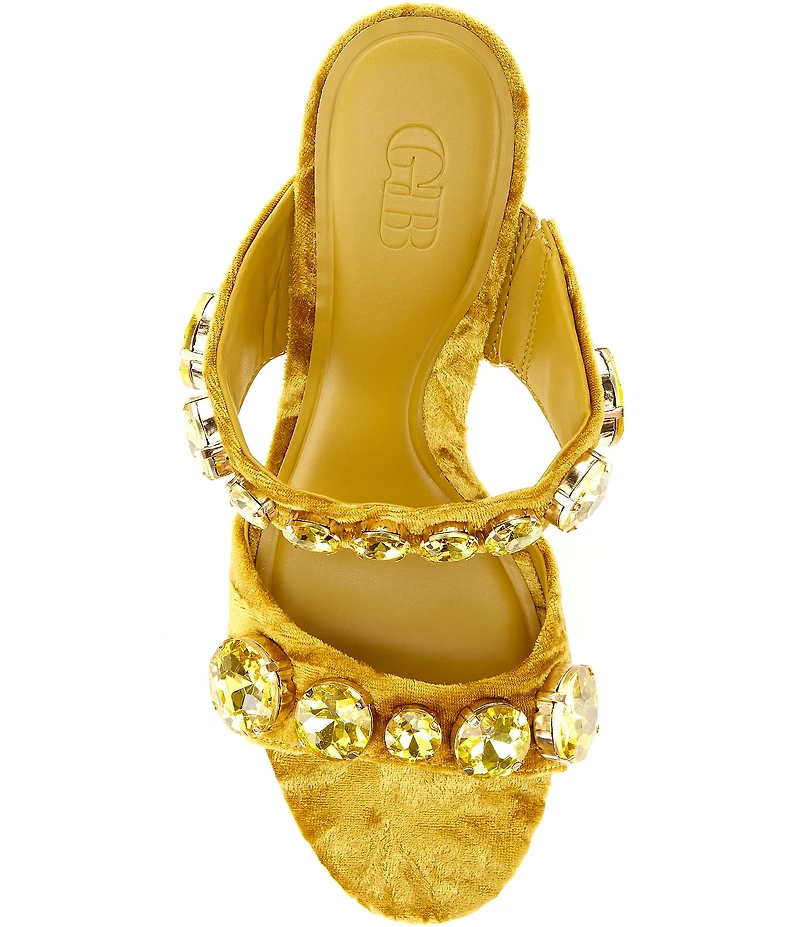 GB News-Flash Velvet Jewel Ornament Dress Slide Sandals