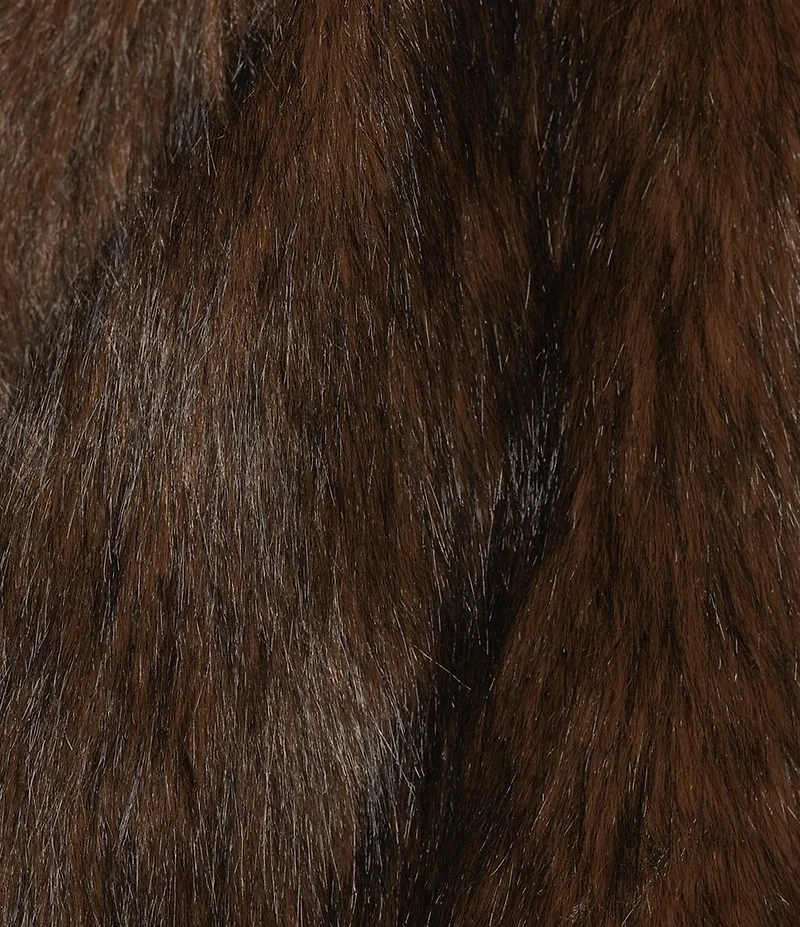 GB Notch Collar Faux Fur Coat