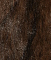 GB Notch Collar Faux Fur Coat