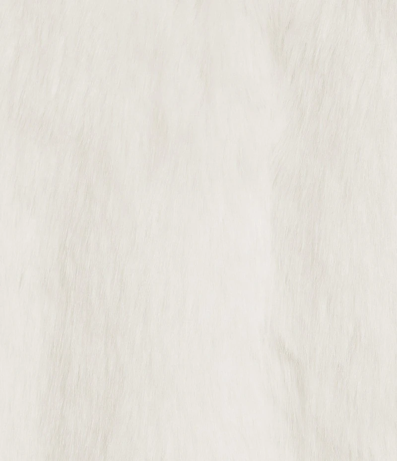 GB Notch Collar Solid Faux Fur Coat