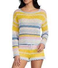 GB Off The Shoulder Striped Sweater