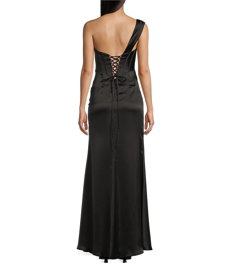 GB Social One Shoulder Satin Dress