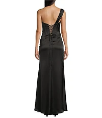 GB Social One Shoulder Satin Dress