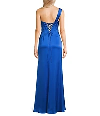 GB Social One Shoulder Satin Dress