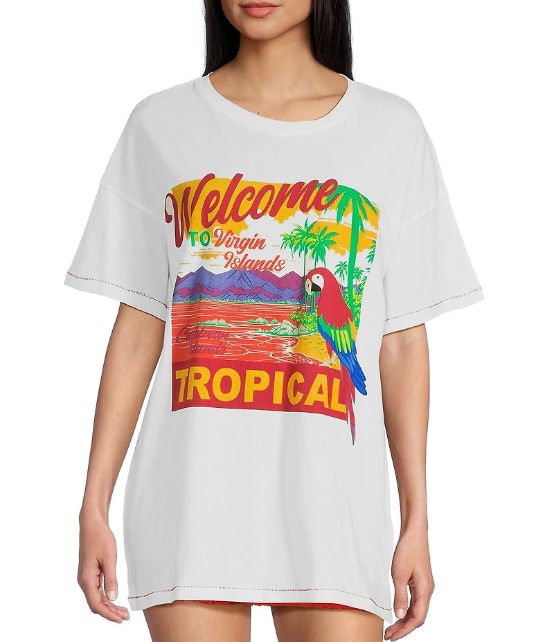 GB Oversized Destination Tropical Graphic T-Shirt
