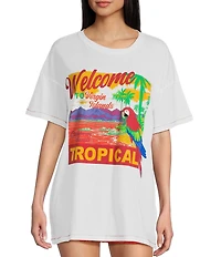 GB Oversized Destination Tropical Graphic T-Shirt