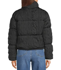 GB Pleated Collared Puffer Jacket