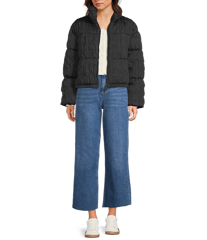 GB Pleated Collared Puffer Jacket