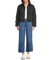 GB Pleated Collared Puffer Jacket