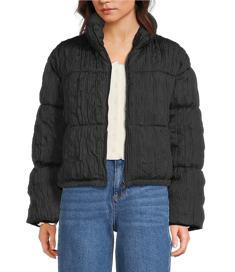 GB Pleated Collared Puffer Jacket