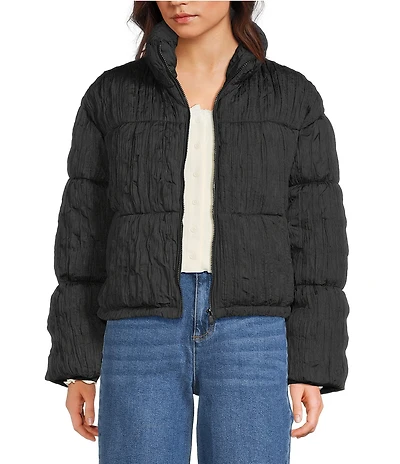 GB Pleated Collared Puffer Jacket