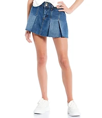 GB Pleated Denim Micro Mini Skort