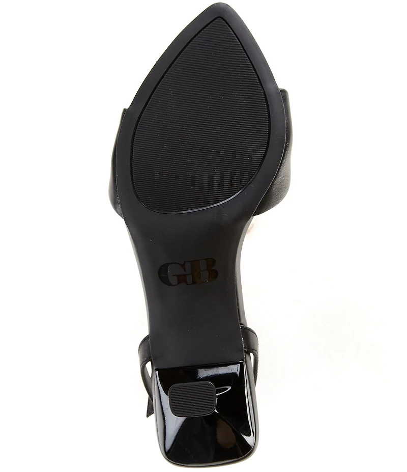 GB Pop-Off Leather Pointed Toe Stiletto Dress Sandals