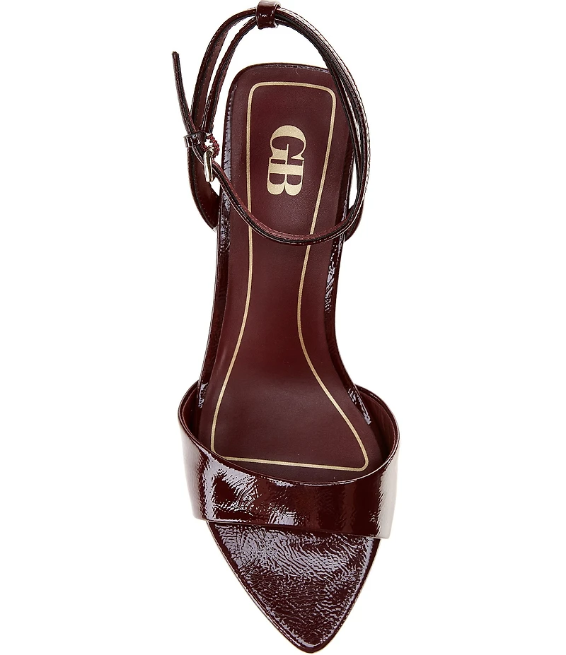 GB Pop-Off Patent Pointed Toe Stiletto Dress Sandals