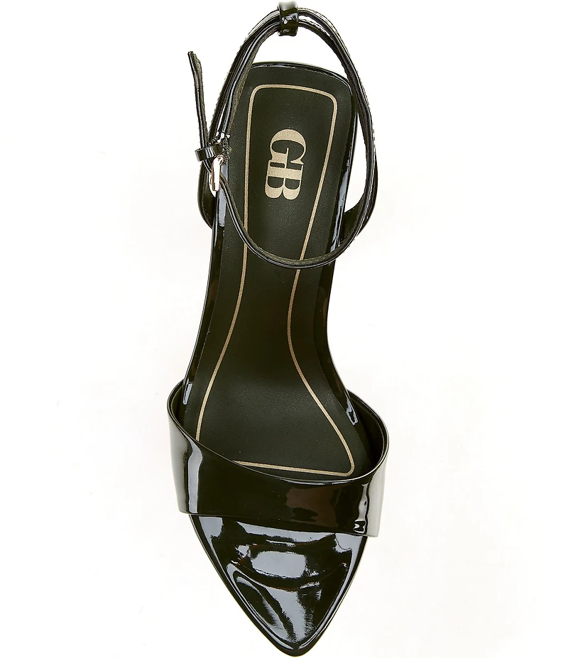 GB Pop-Off Patent Pointed Toe Stiletto Dress Sandals