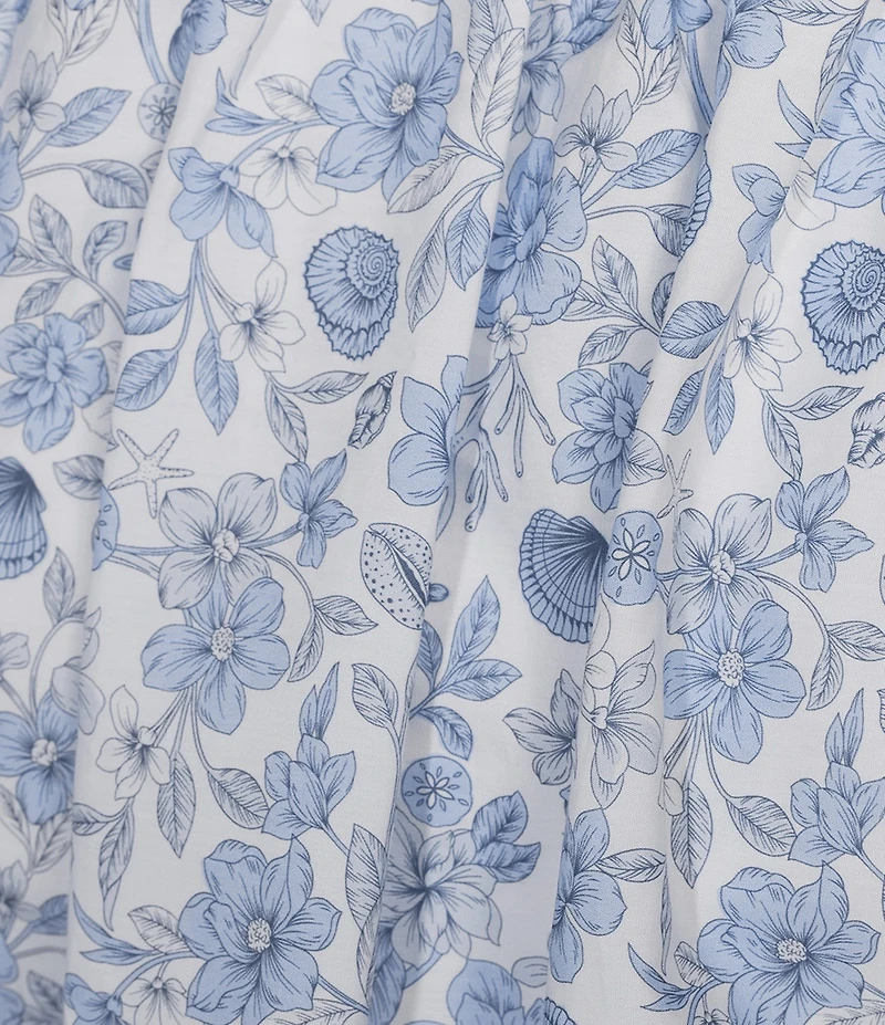 GB Coordinating Poplin Floral/Seashells Bubble Skirt