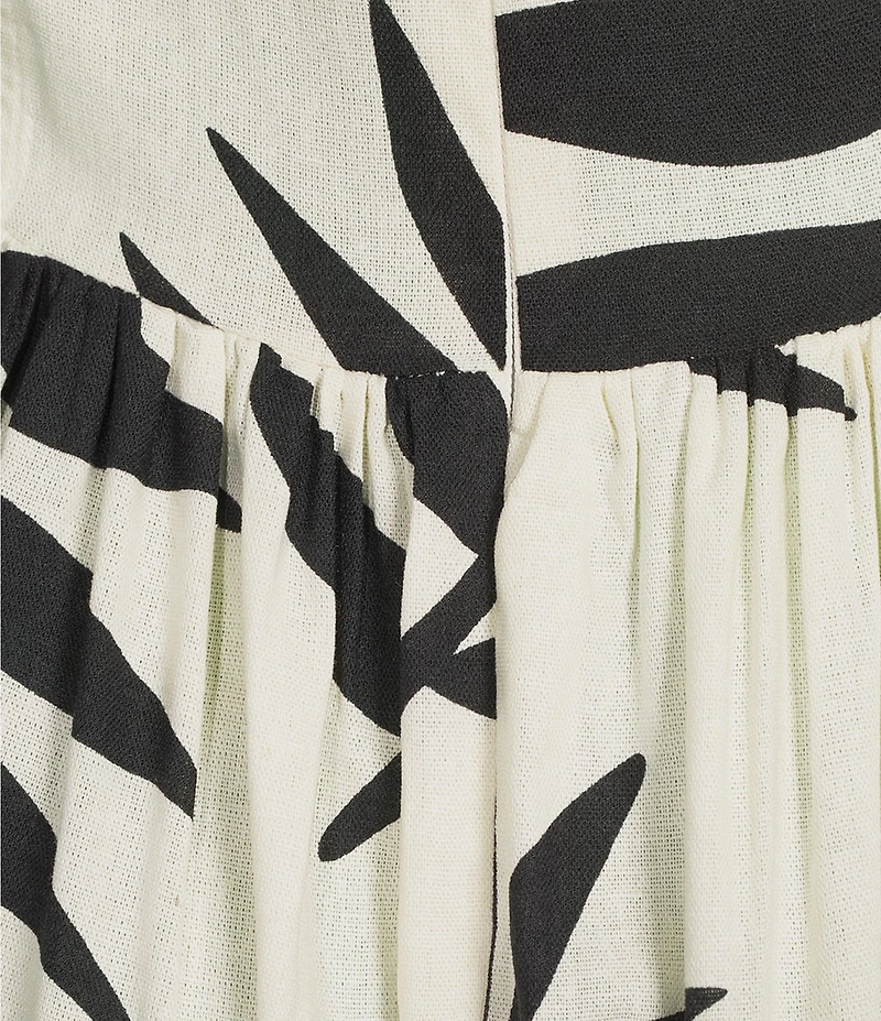 GB Printed Drop Waist Halter Dress