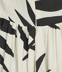 GB Printed Drop Waist Halter Dress