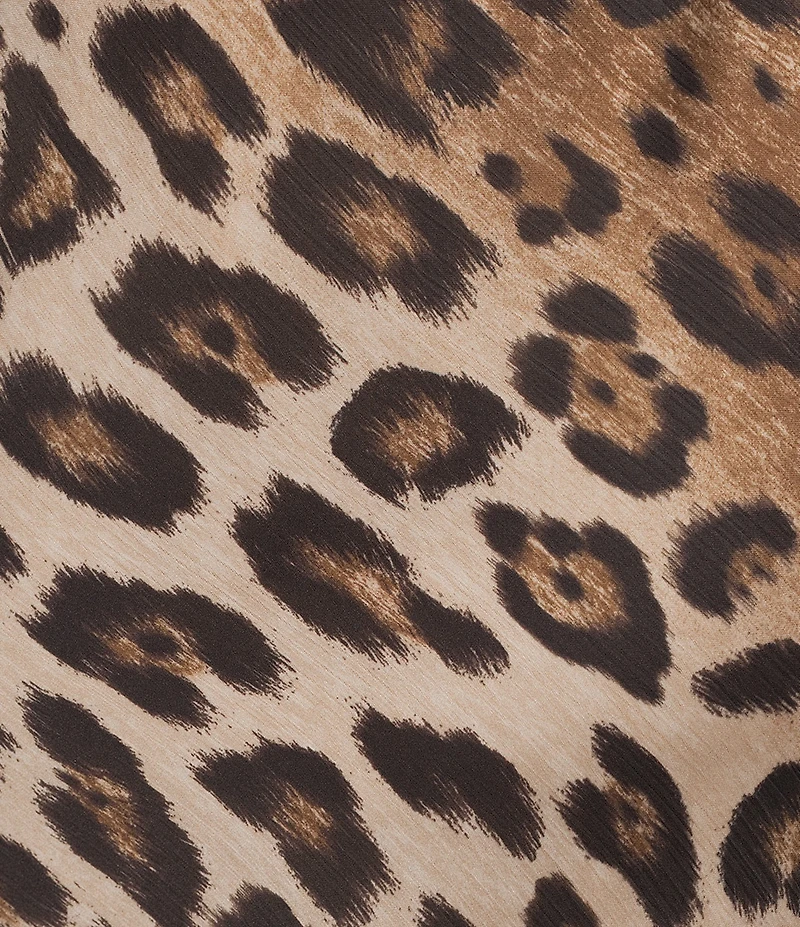 GB Printed Long Sleeve Leopard Print Satin Mini Dress