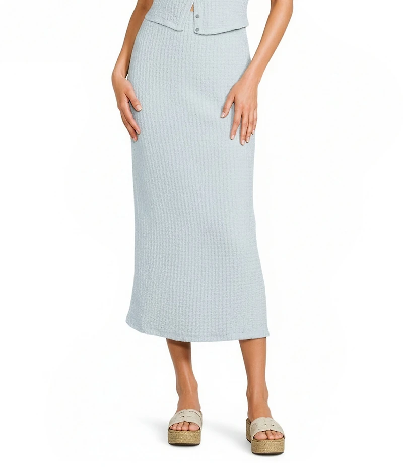 GB Pucker Coordinating Pull-On Straight Hem Maxi Skirt