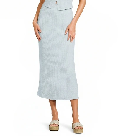 GB Pucker Coordinating Pull-On Straight Hem Maxi Skirt