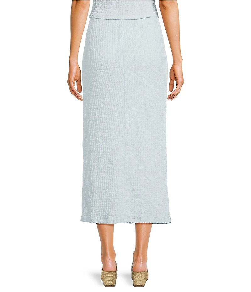 GB Pucker Coordinating Pull-On Straight Hem Maxi Skirt