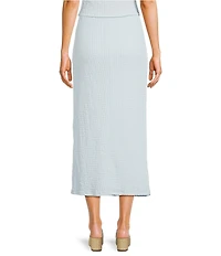 GB Pucker Coordinating Pull-On Straight Hem Maxi Skirt