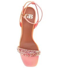 GB Razl-Dazl Ombre Rhinestone Sculptural Heel Dress Sandals