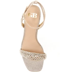 GB Razl-Dazl Rhinestone Sculpted Heel Dress Sandals