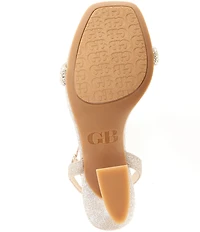 GB Razl-Dazl Rhinestone Sculpted Heel Dress Sandals