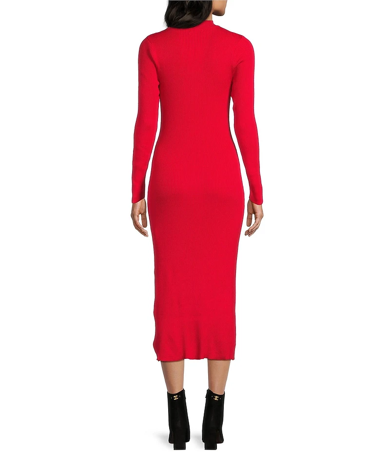 GB Rib Side Slit Midi Sweater Dress